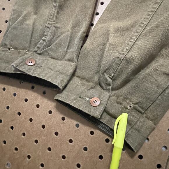 VTG LL Bean Jacket Mens Medium Brown Canvas Barn Work Chore Coat Plaid Lined USA - Picture 11 of 11